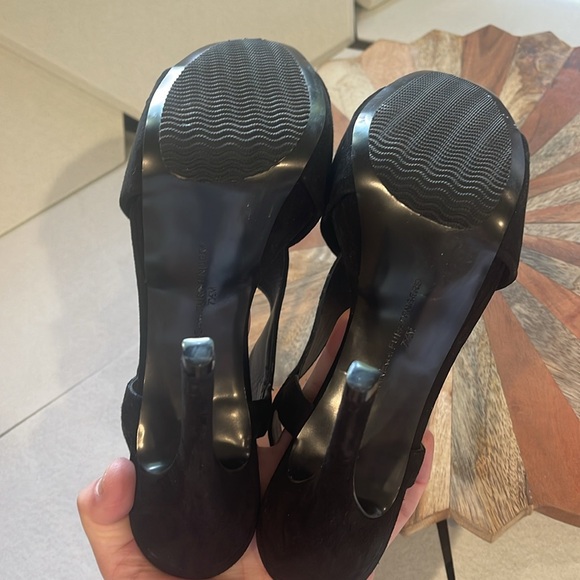 Diane Von Furstenberg Black suede Platform Heeled Sandals size 7 1/2 - Picture 7 of 11